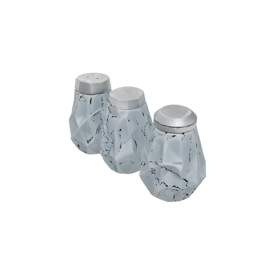 Camo Geometric Salt And Pepper Cellar Pair — home decor 3D print model, STL