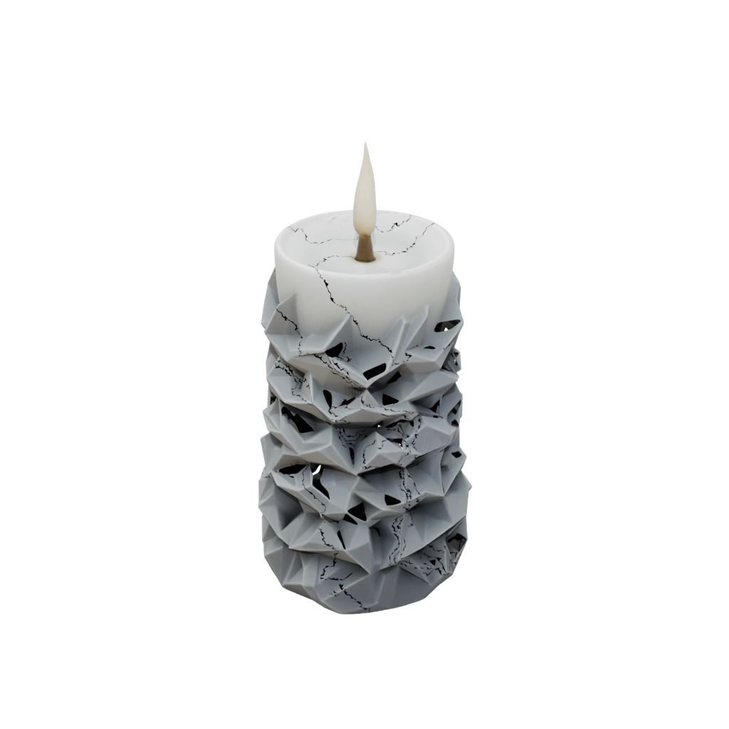 Camo Geometric Spiral Candle Holder — home decor 3D print model, STL
