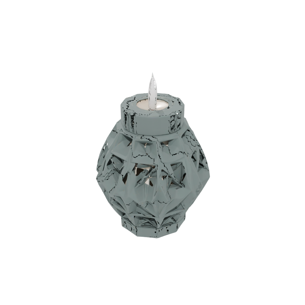 Camo Geometric Tealight Lantern — home decor 3D print model, STL