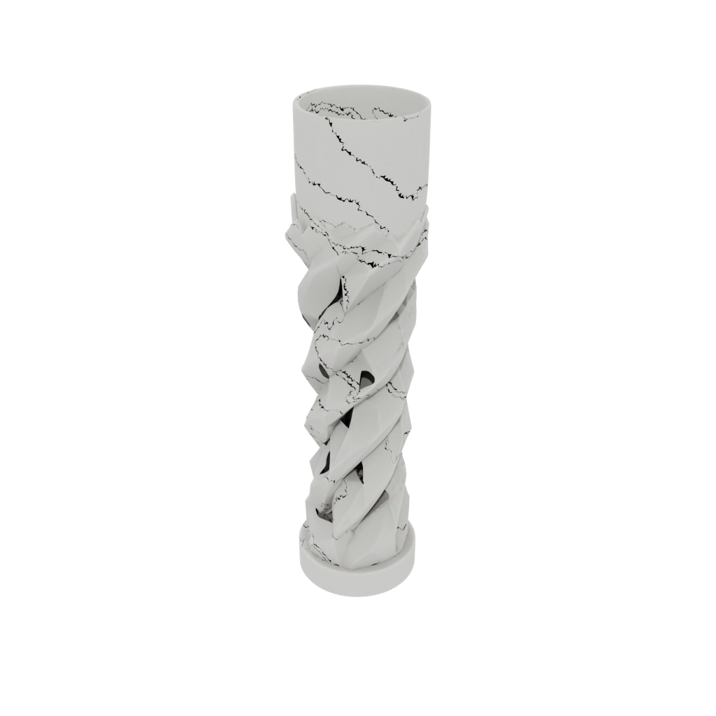 Camo Geometric Twisted Column Lamp Base — home decor 3D print model, STL