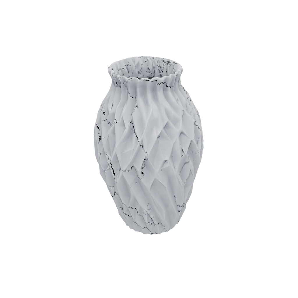 Camo Geometric Vase With Twisted Ribs — home decor 3D print model, STL