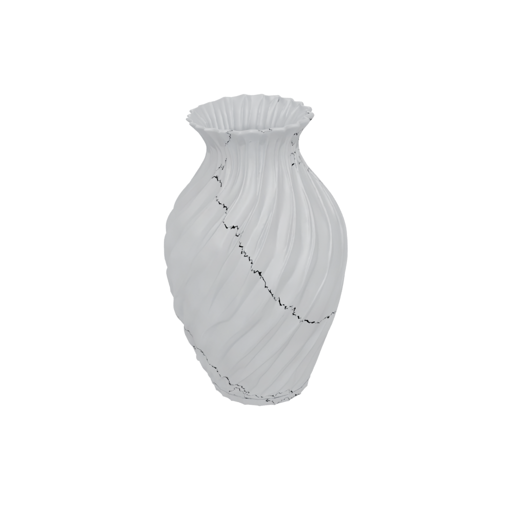 Camo Vase With Twisted Ribs