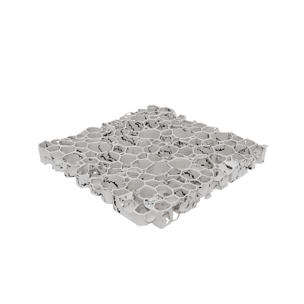 Camo Organic Honeycomb Shelf Module — home decor 3D print model, STL