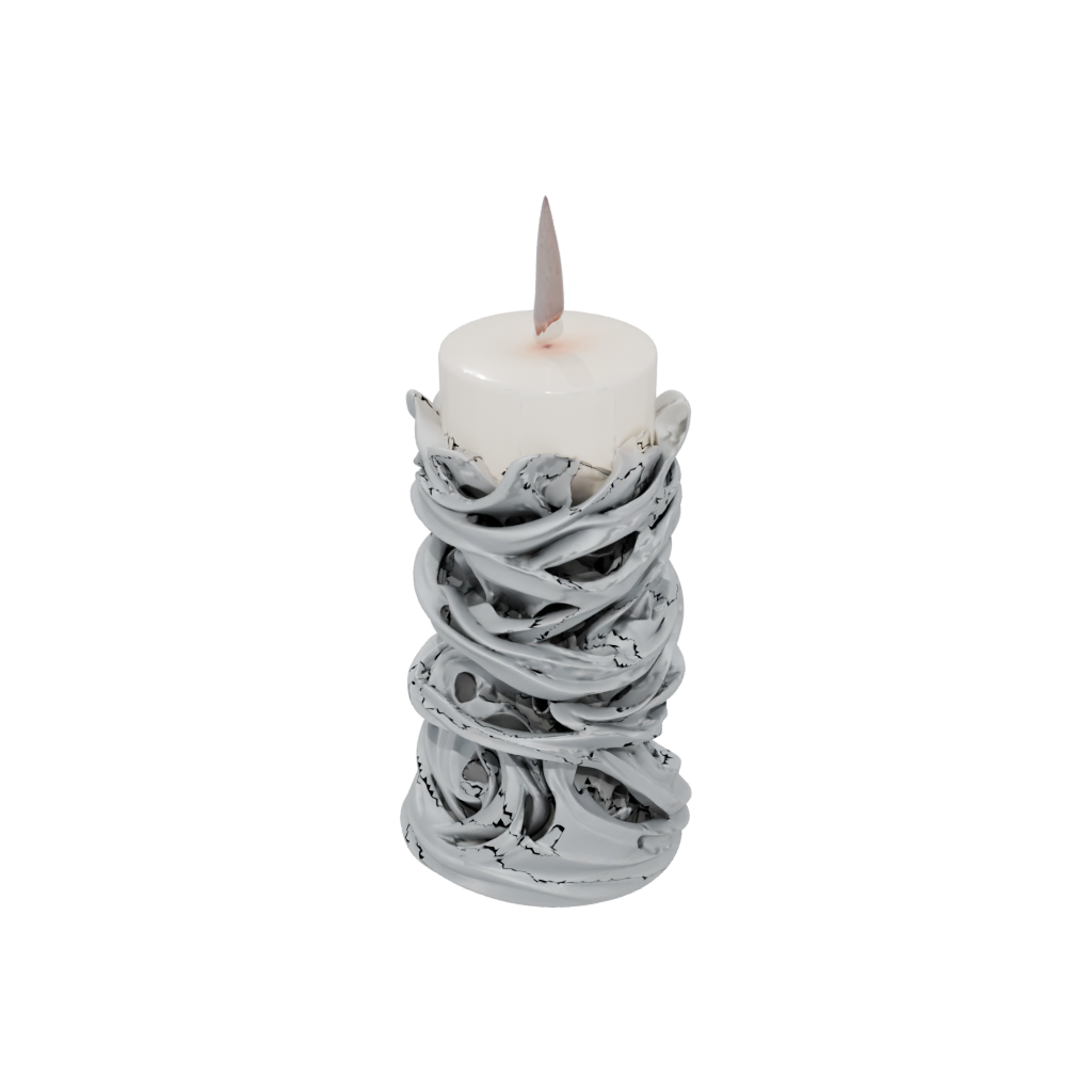 Camo Organic Spiral Candle Holder — home decor 3D print model, STL