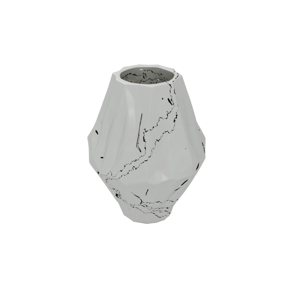 Camo Rustic Geometric Faceted Vase — home decor 3D print model, STL