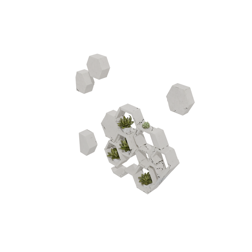 Camo Rustic Hexagon Wall Planter — home decor 3D print model, STL