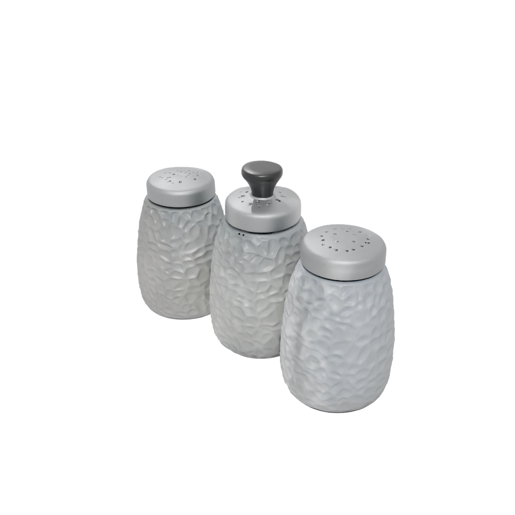 Camo Rustic Salt And Pepper Cellar Pair — home decor 3D print model, STL