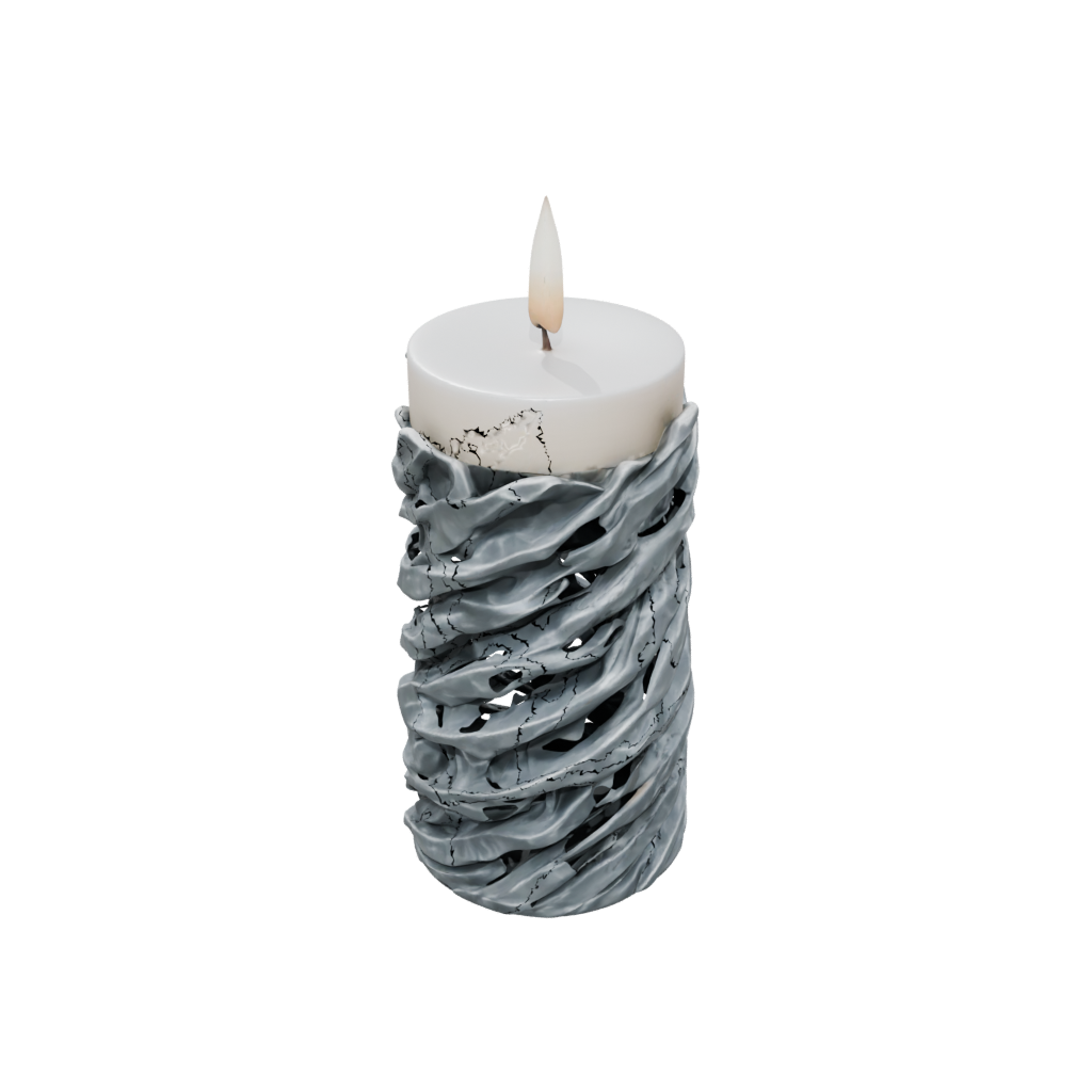 Camo Rustic Spiral Candle Holder — home decor 3D print model, STL