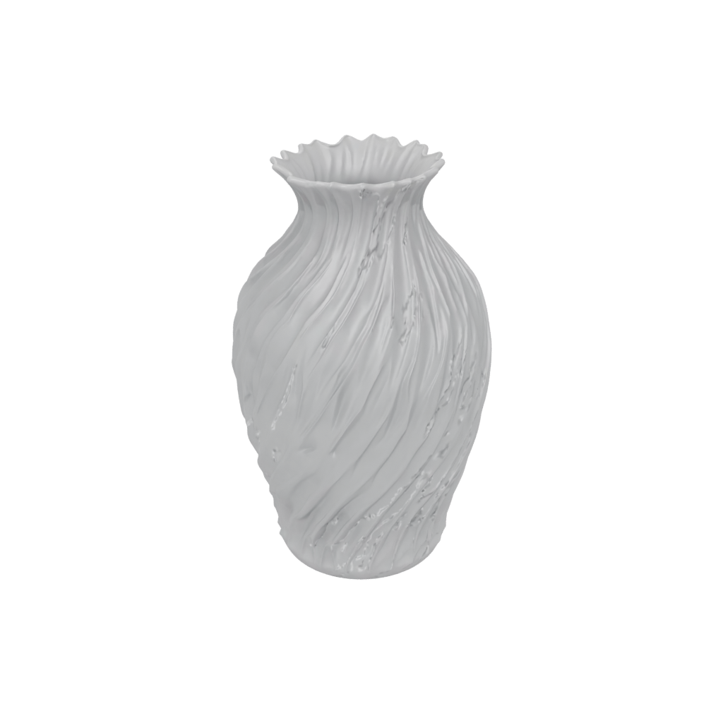 Camo Rustic Vase With Twisted Ribs — home decor 3D print model, STL
