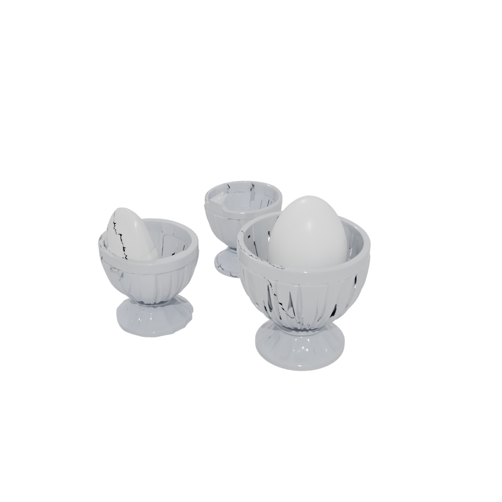 Crystal Deco Egg Cup Set — home decor 3D print model, STL