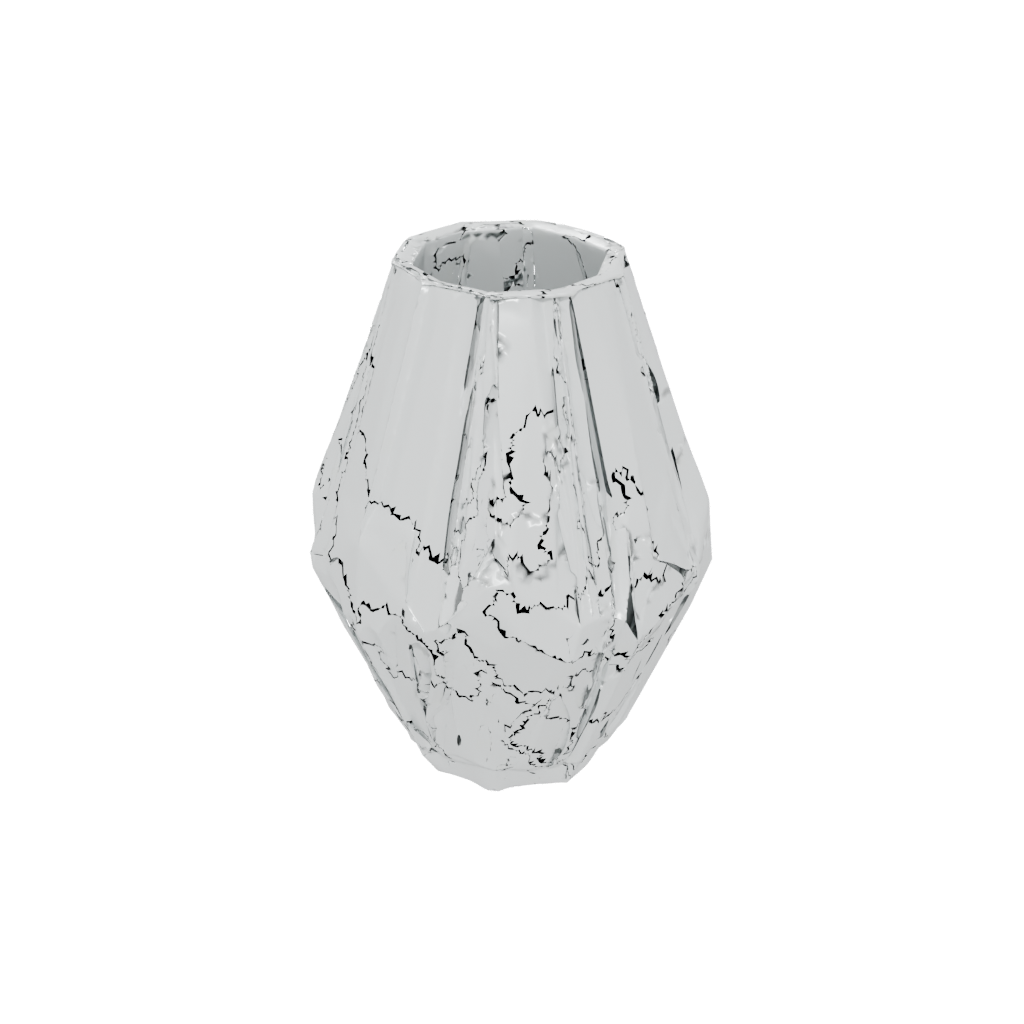 Crystal Deco Geometric Faceted Vase — home decor 3D print model, STL