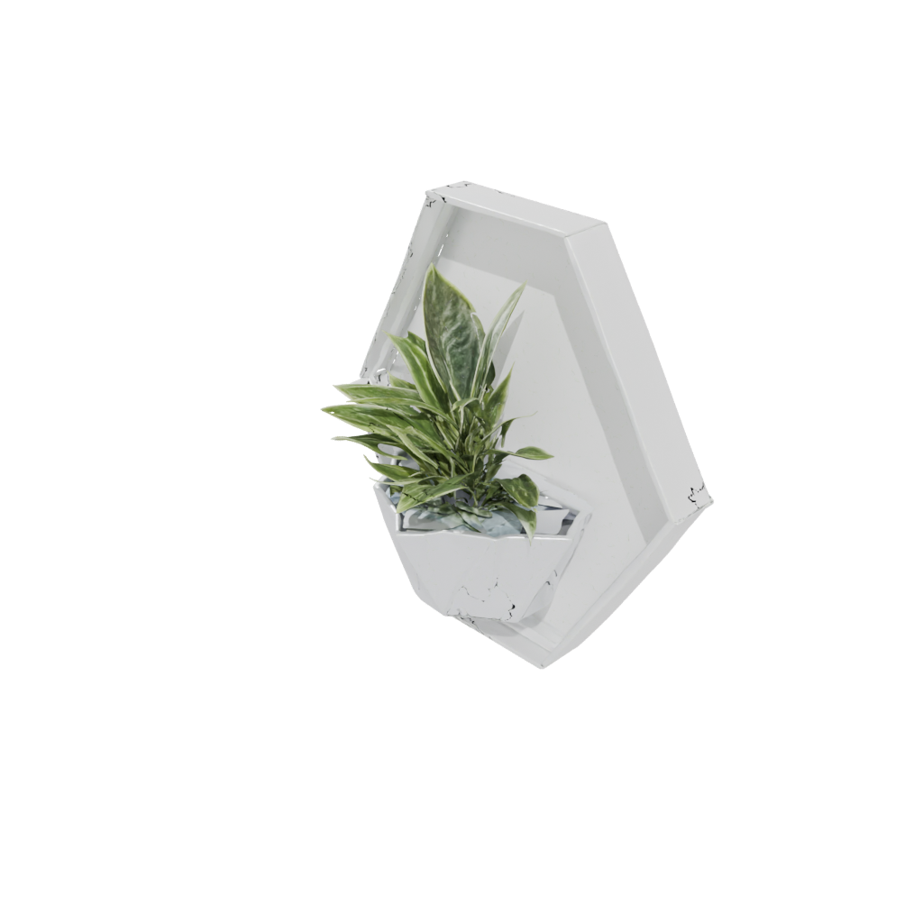 Crystal Deco Hexagon Wall Planter — home decor 3D print model, STL