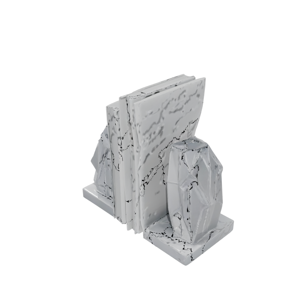 Crystal Deco Low-Poly Bookend Pair — home decor 3D print model, STL