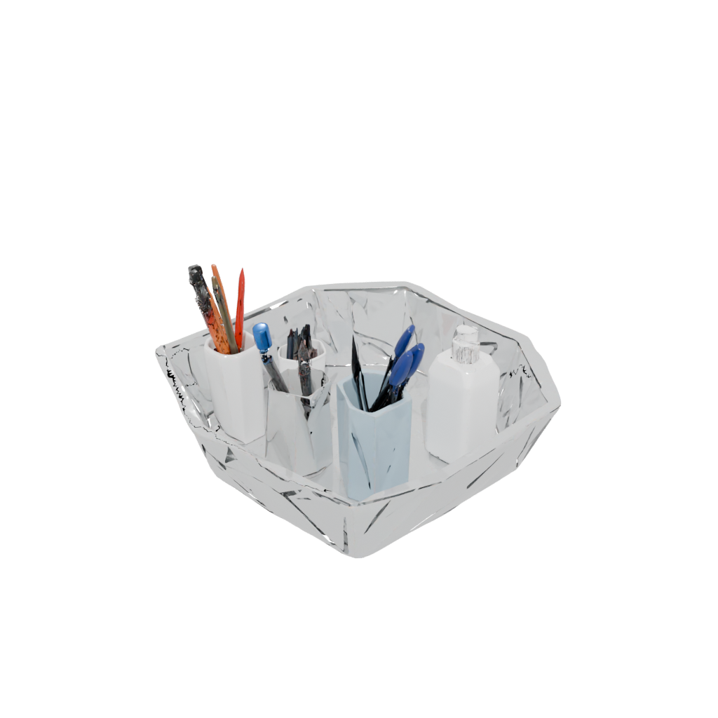 Crystal Geometric Desk Tidy Tray