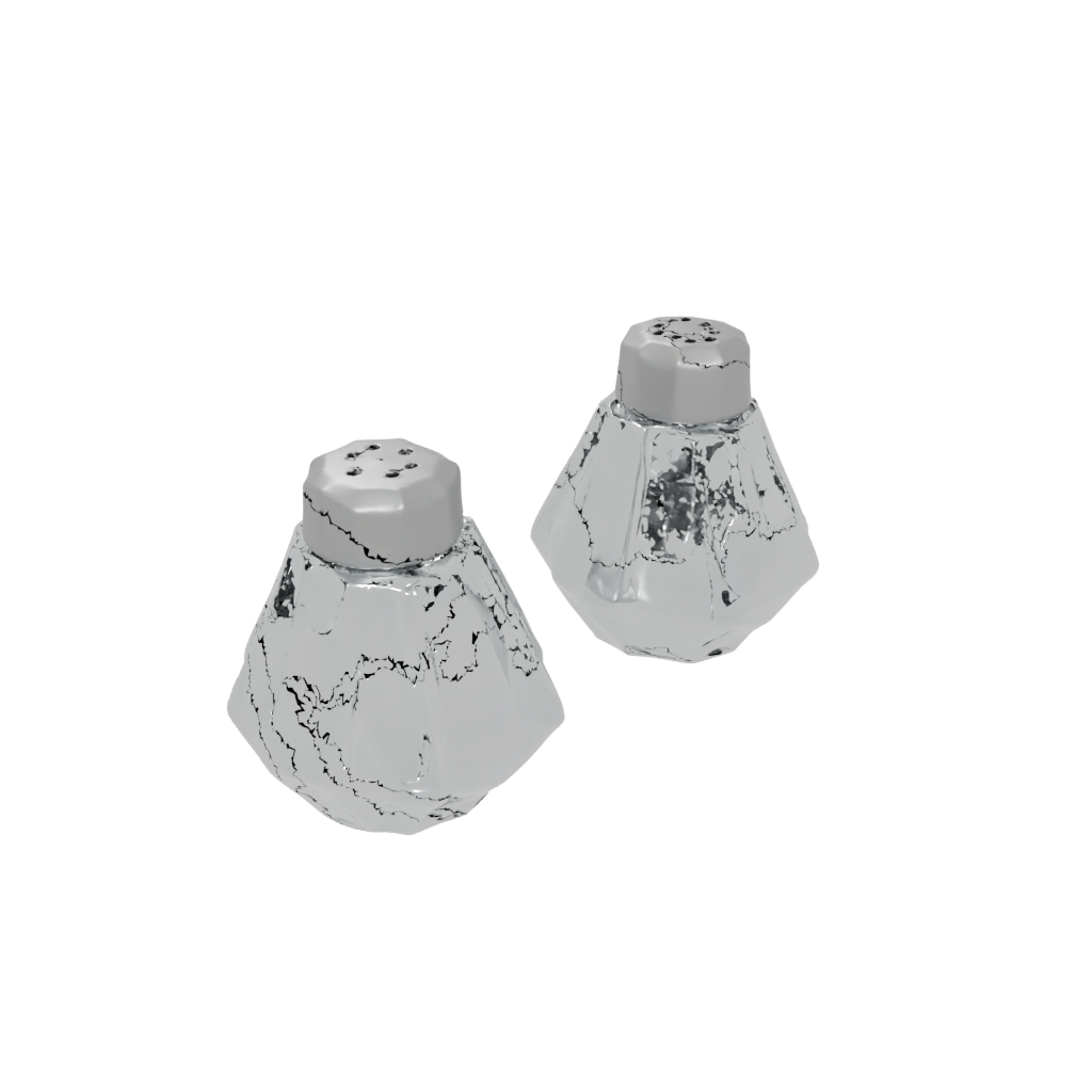 Crystal Geometric Salt And Pepper Cellar Pair