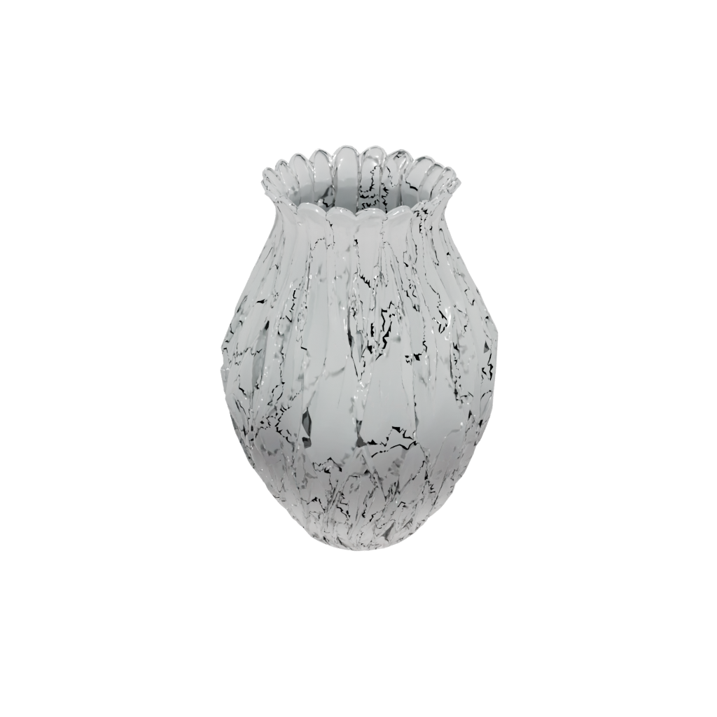 Crystal Geometric Vase With Twisted Ribs