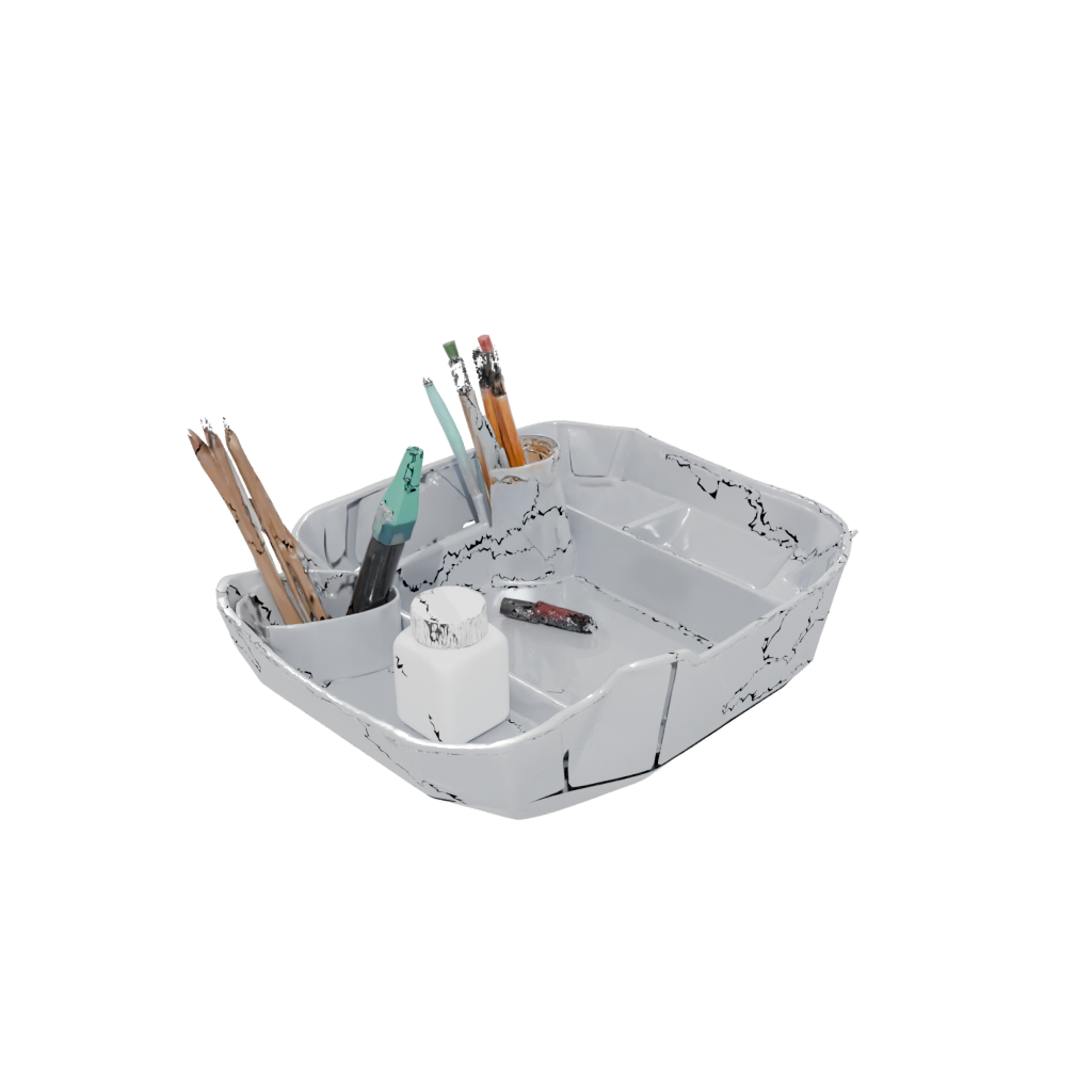 Crystal Organic Desk Tidy Tray — home decor 3D print model, STL