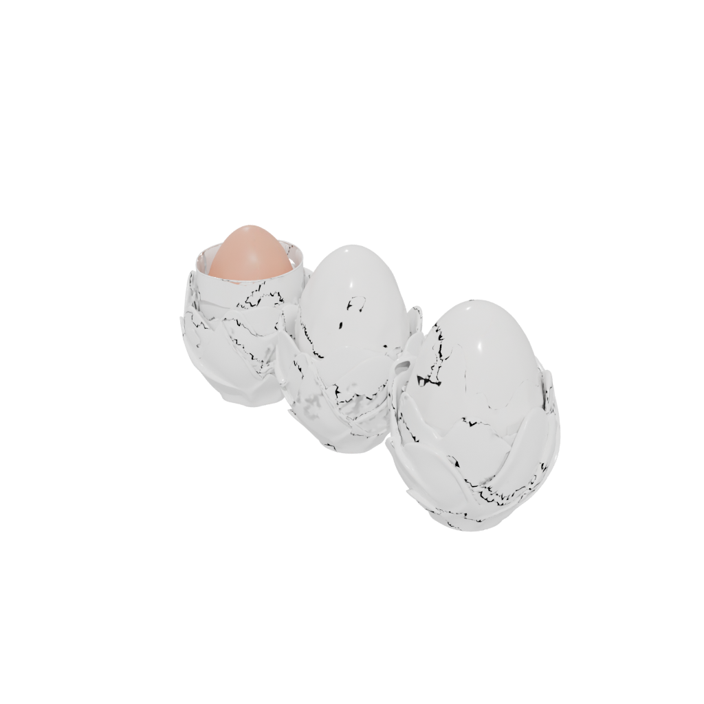 Crystal Organic Egg Cup Set — home decor 3D print model, STL