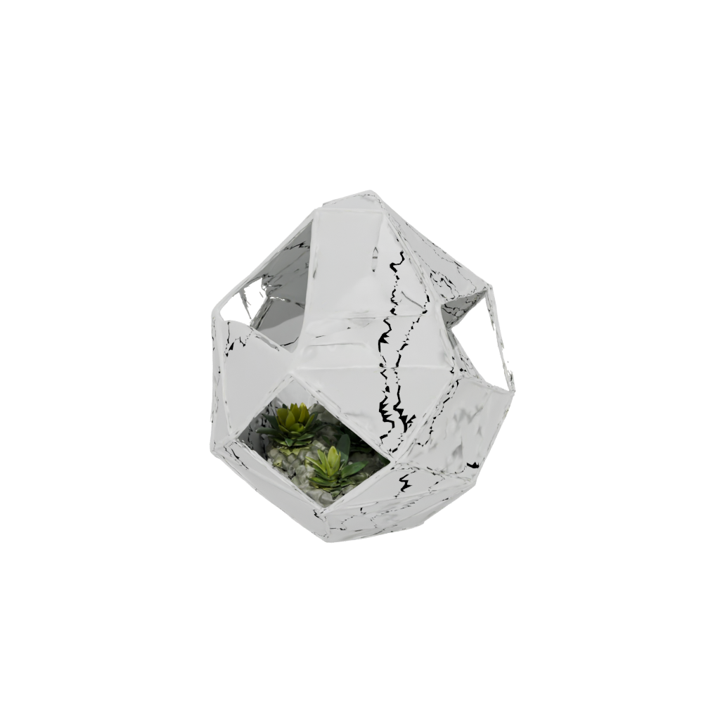 Crystal Organic Geometric Terrarium Frame — home decor 3D print model, STL