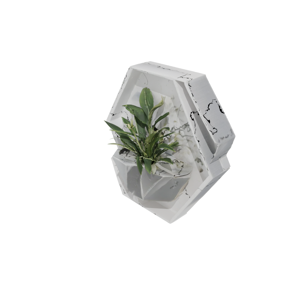 Crystal Organic Hexagon Wall Planter — home decor 3D print model, STL