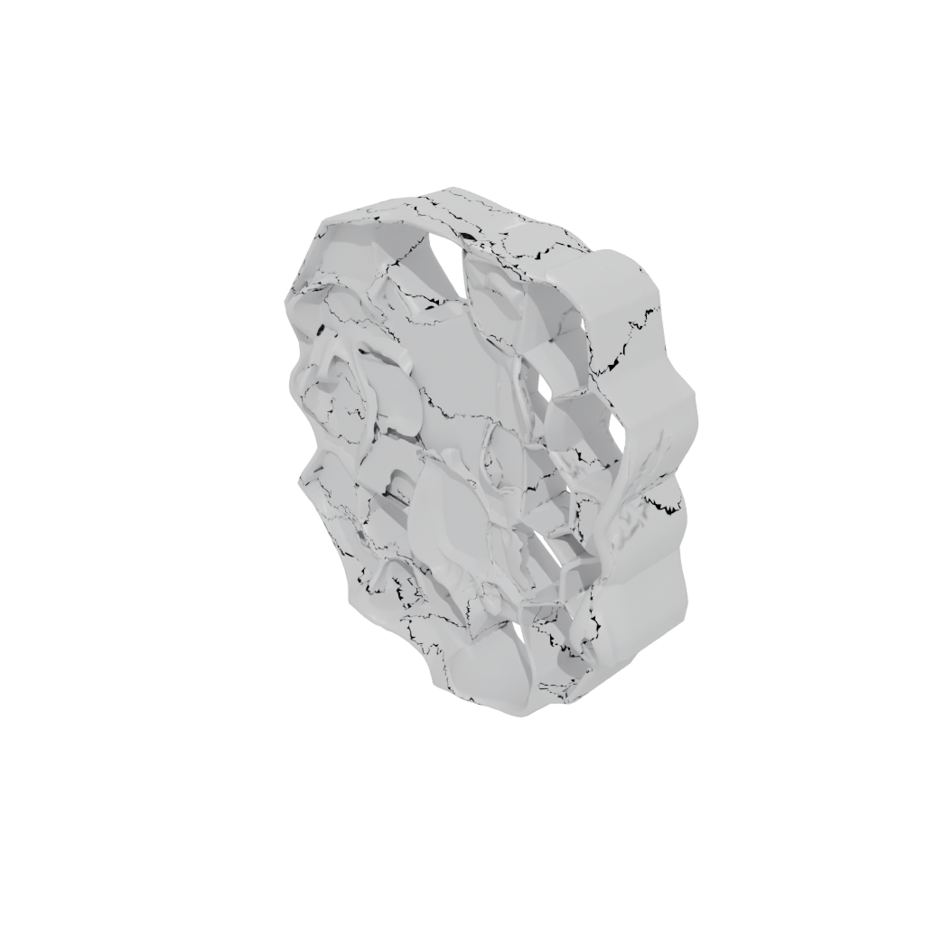 Crystal Organic Honeycomb Shelf Module — home decor 3D print model, STL