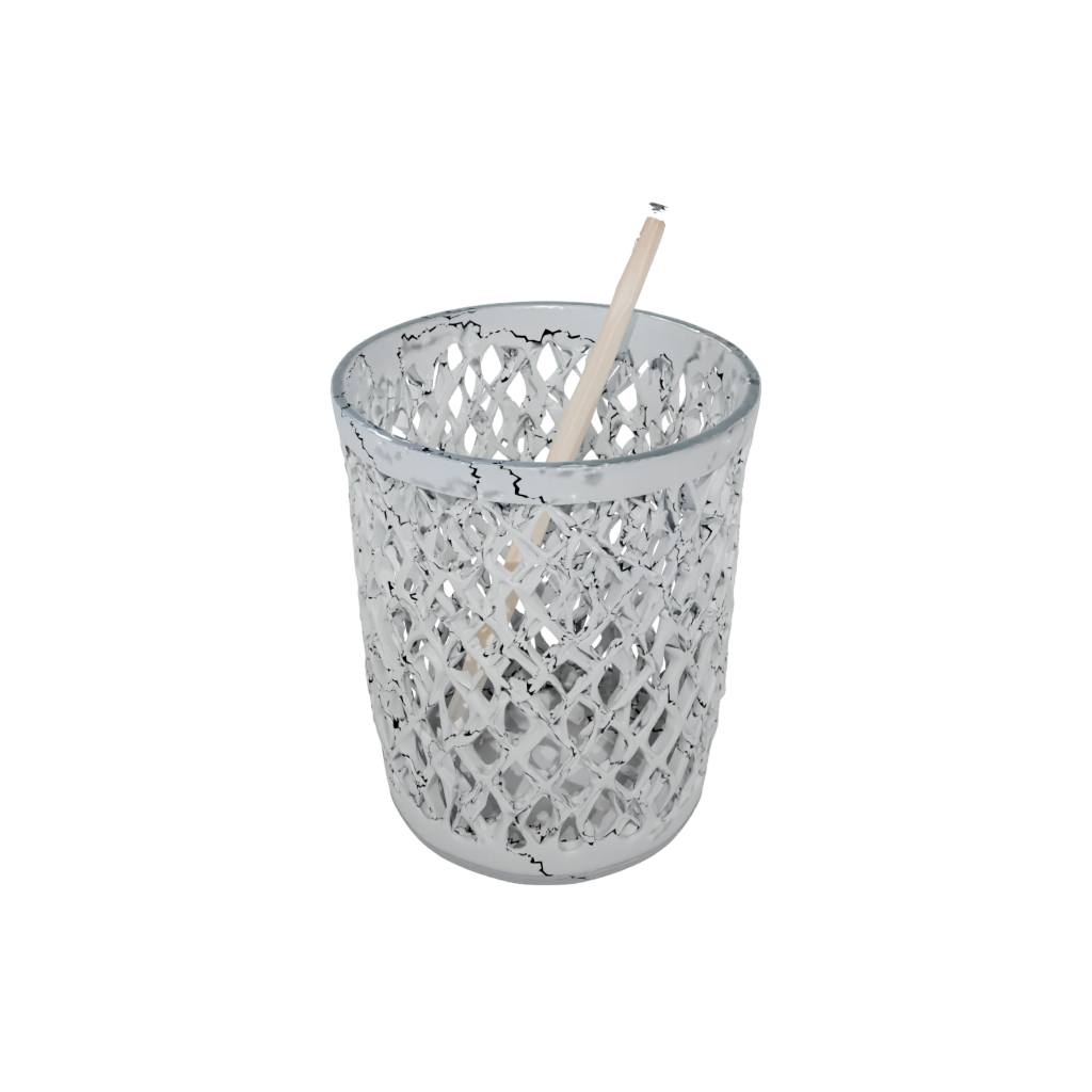 Crystal Organic Lattice Pencil Cup — home decor 3D print model, STL