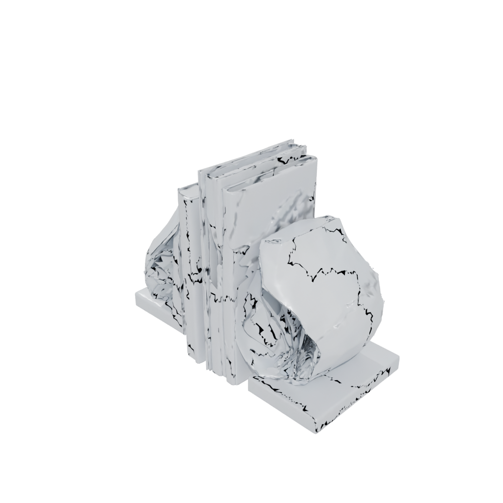 Crystal Organic Low-Poly Bookend Pair — home decor 3D print model, STL