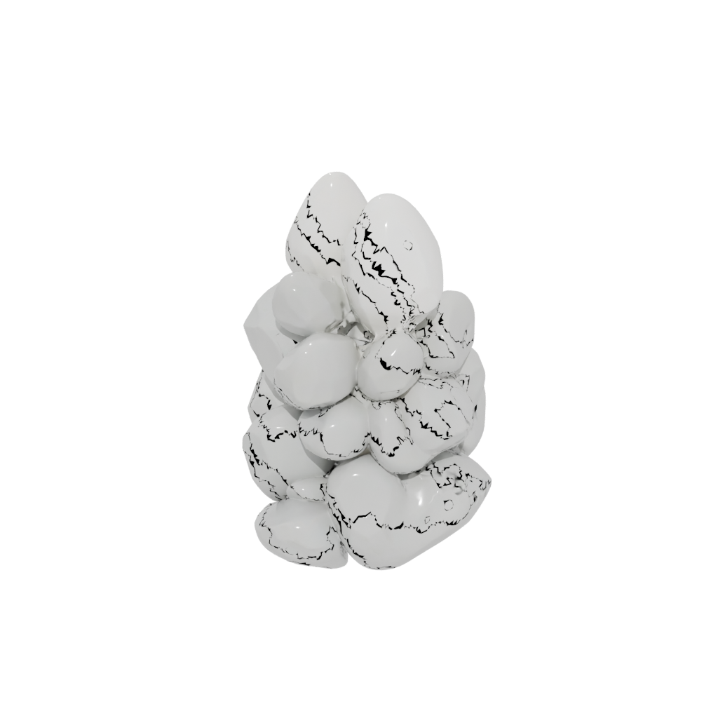 Crystal Organic Pebble Stacking Sculpture — home decor 3D print model, STL