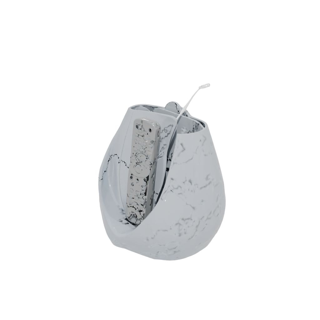 Crystal Organic Remote Control Caddy — home decor 3D print model, STL