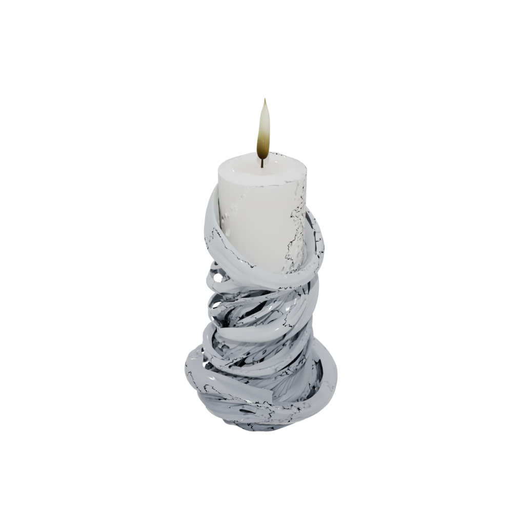Crystal Organic Spiral Candle Holder — home decor 3D print model, STL