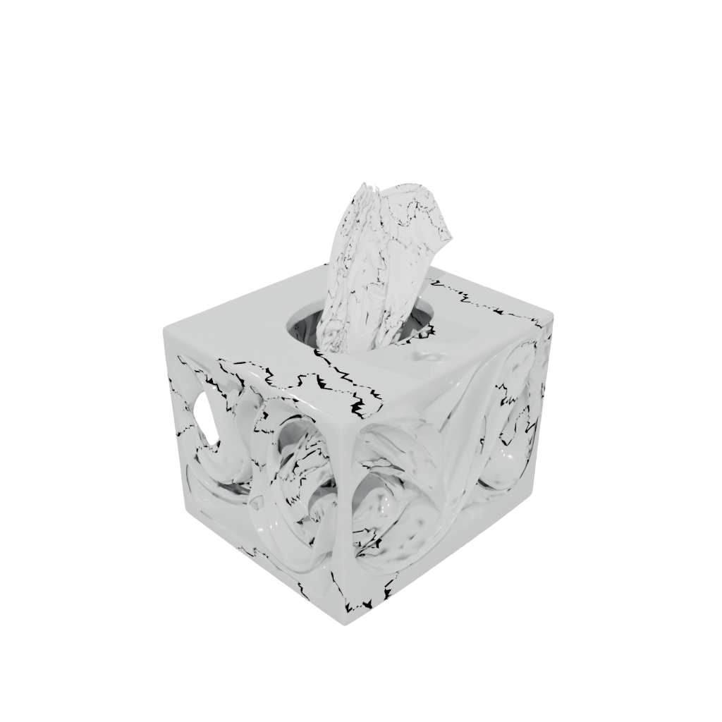 Crystal Organic Tissue Box Cover — home decor 3D print model, STL