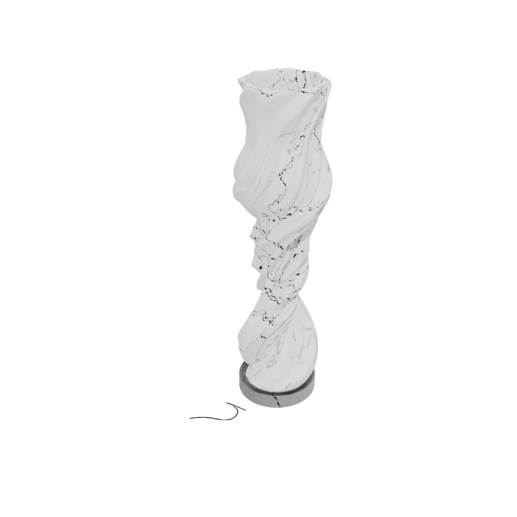 Crystal Organic Twisted Column Lamp Base — home decor 3D print model, STL