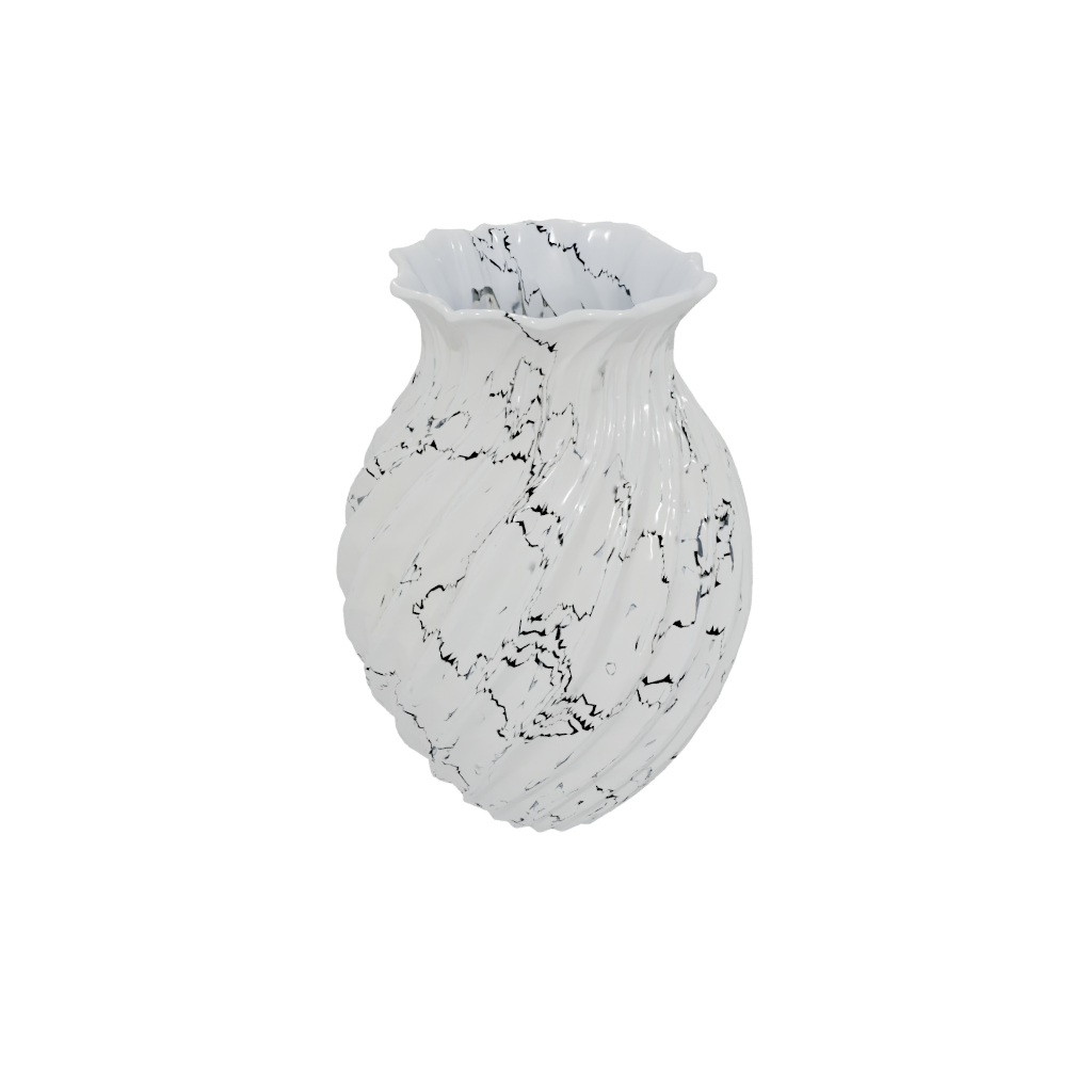 Crystal Organic Vase With Twisted Ribs — home decor 3D print model, STL