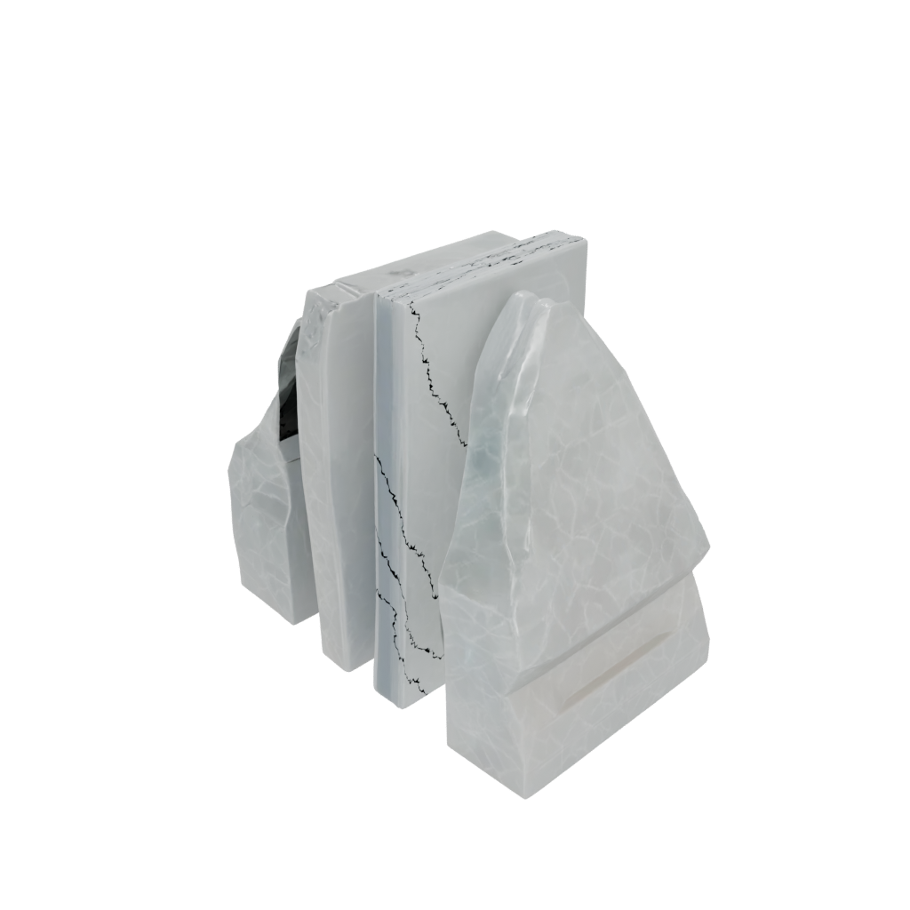 Crystal Rustic Geometric Bookends — home decor 3D print model, STL