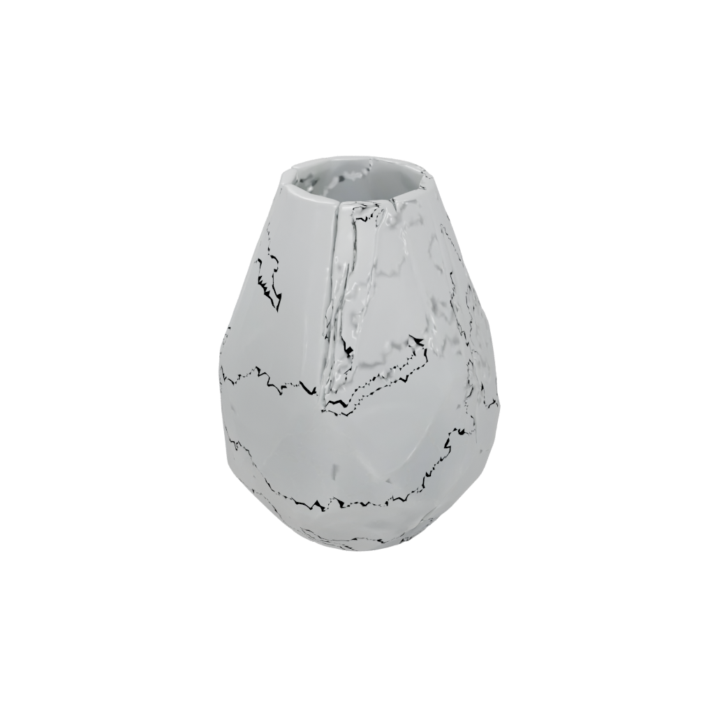 Crystal Rustic Geometric Faceted Vase