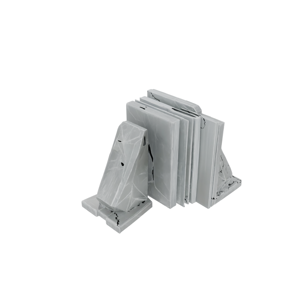 Crystal Rustic Low-Poly Bookend Pair