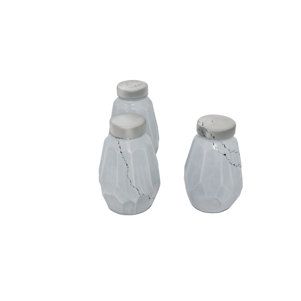 Crystal Rustic Salt And Pepper Cellar Pair