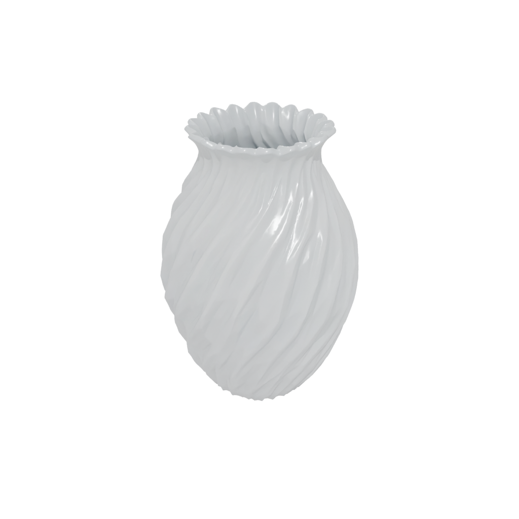Crystal Rustic Vase With Twisted Ribs