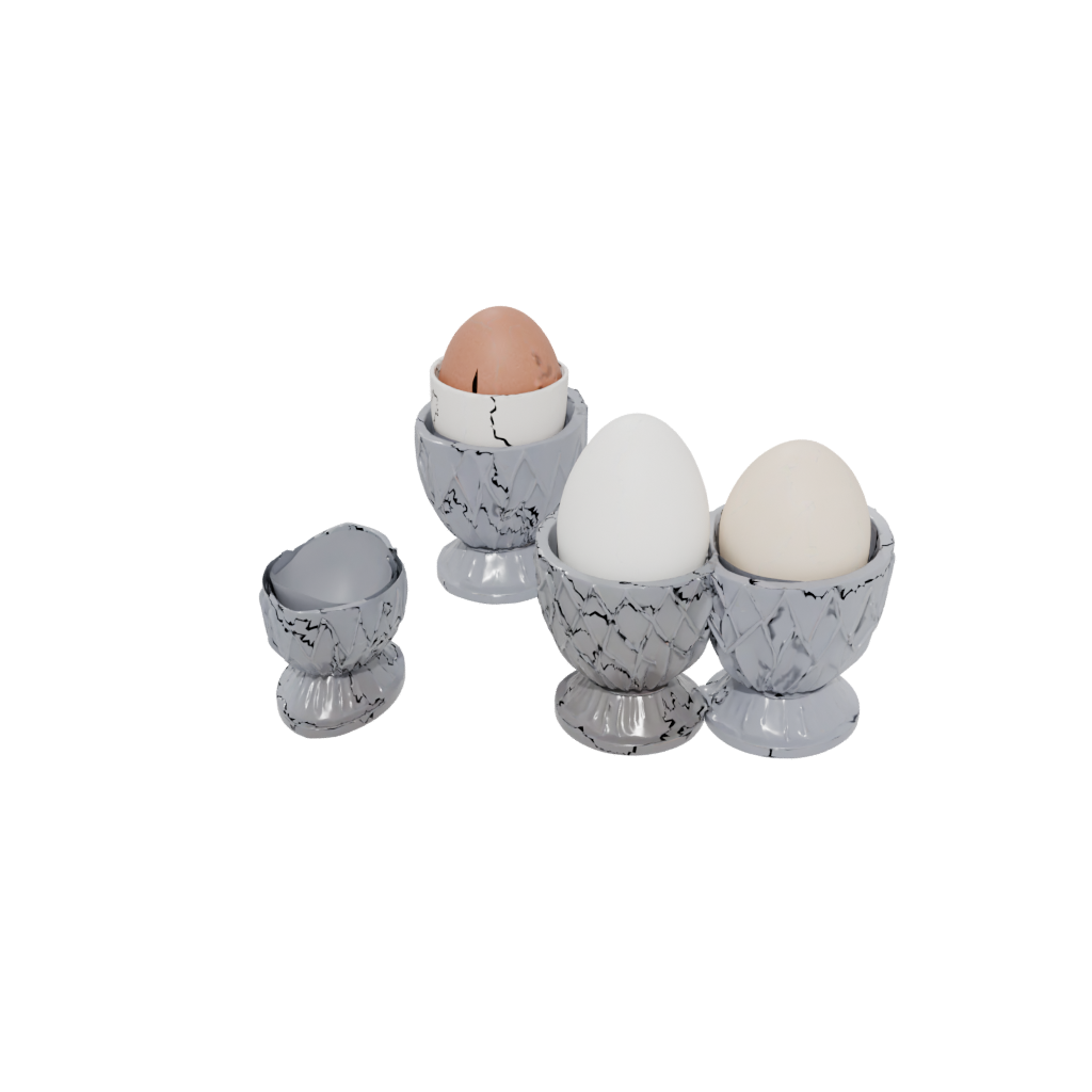 Galaxy Deco Egg Cup Set — home decor 3D print model, STL