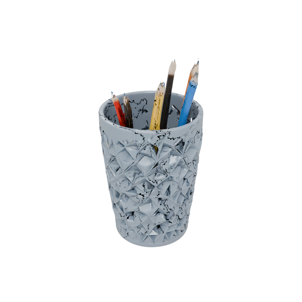 Galaxy Geometric Lattice Pencil Cup — home decor 3D print model, STL