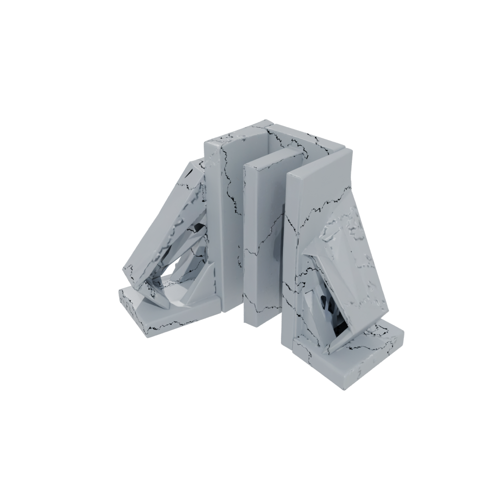 Galaxy Low-Poly Bookend Pair — home decor 3D print model, STL