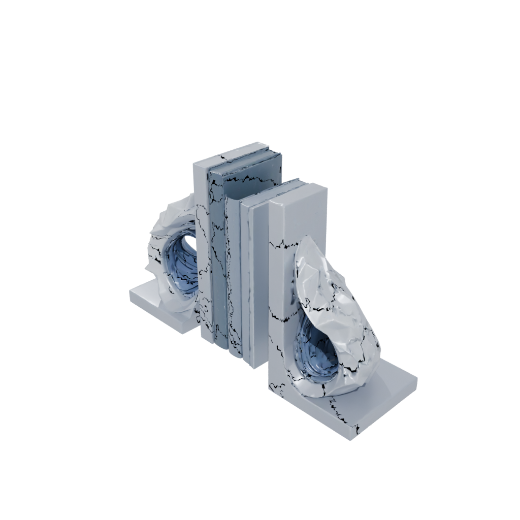 Galaxy Organic Low-Poly Bookend Pair