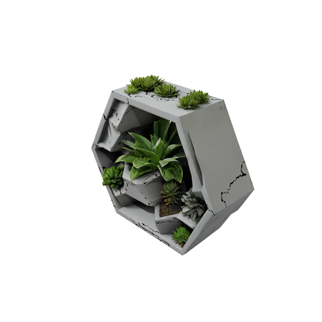 Galaxy Rustic Hexagon Wall Planter