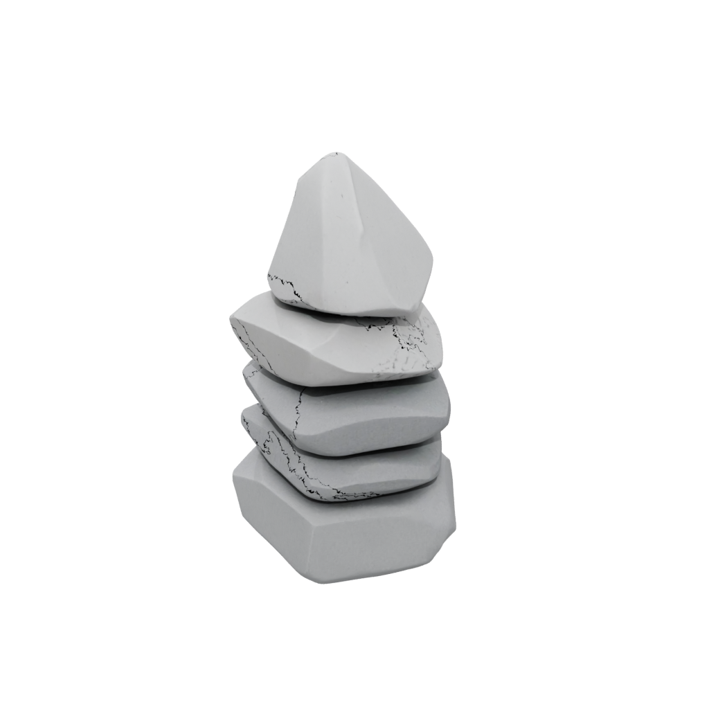 Geometric Pebble Stacking Sculpture