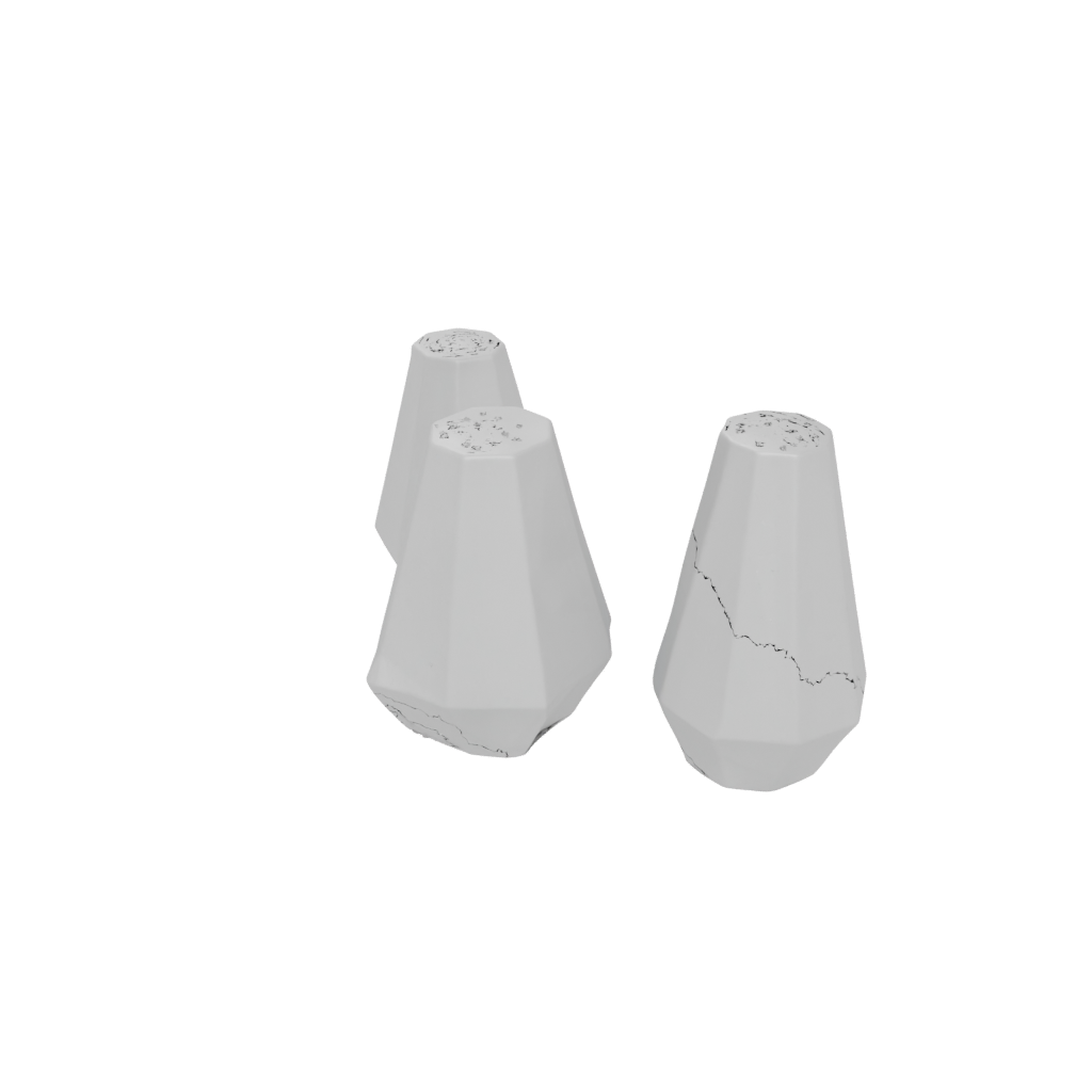 Geometric Salt And Pepper Cellar Pair