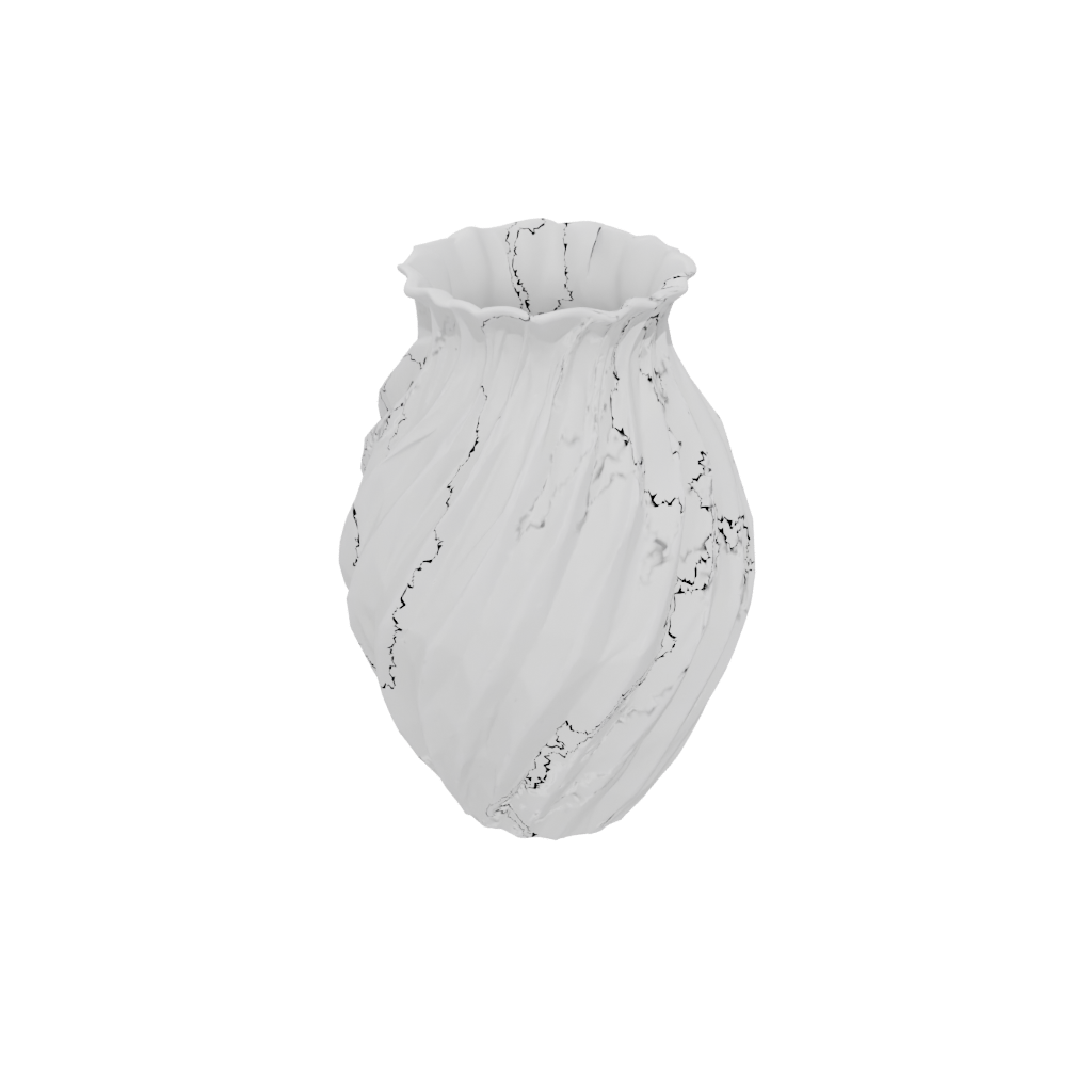 Geometric Vase With Twisted Ribs