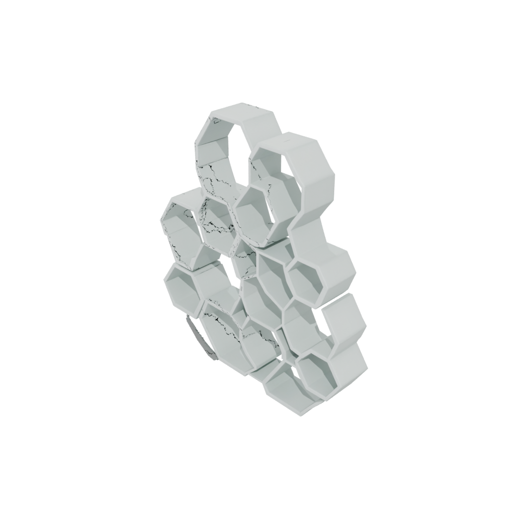 Glow Deco Honeycomb Shelf Module — home decor 3D print model, STL