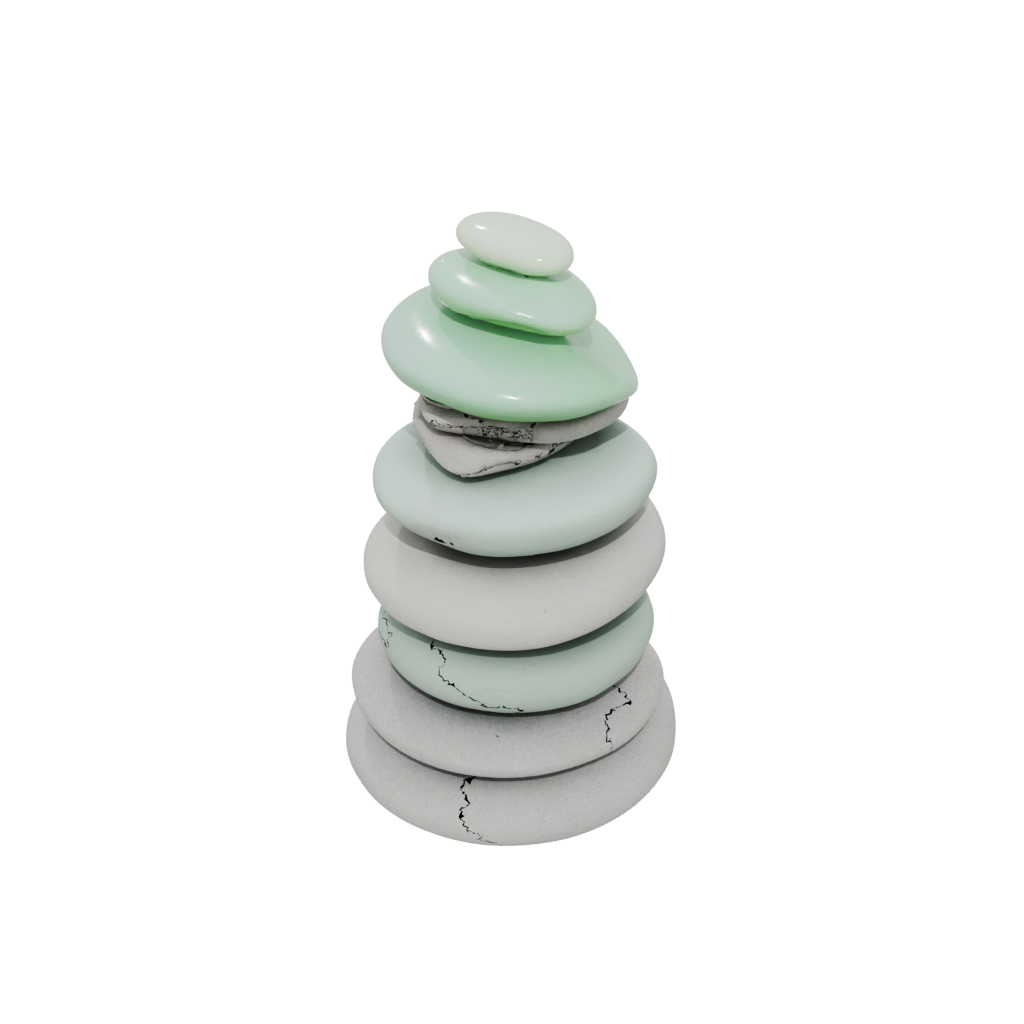 Glow Deco Pebble Stacking Sculpture — home decor 3D print model, STL