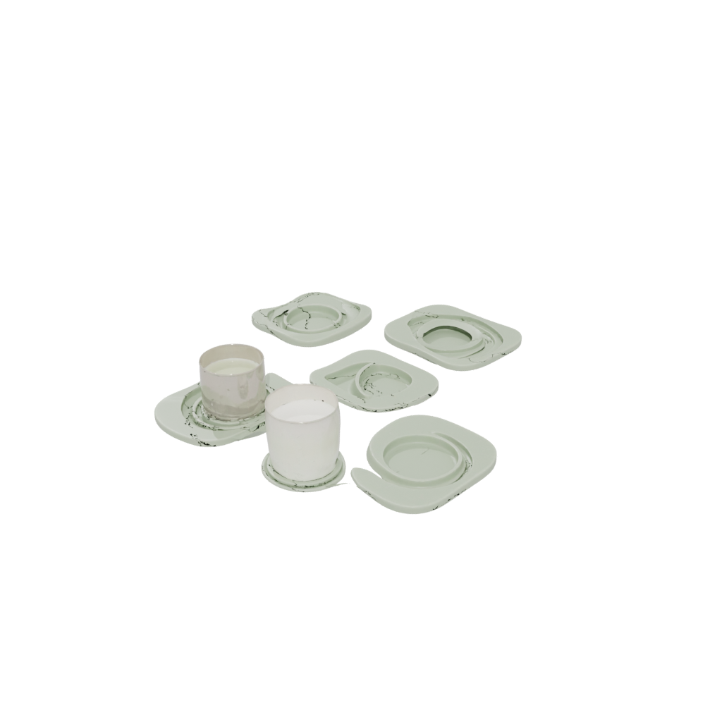 Glow Organic Coaster Set Holder — home decor 3D print model, STL
