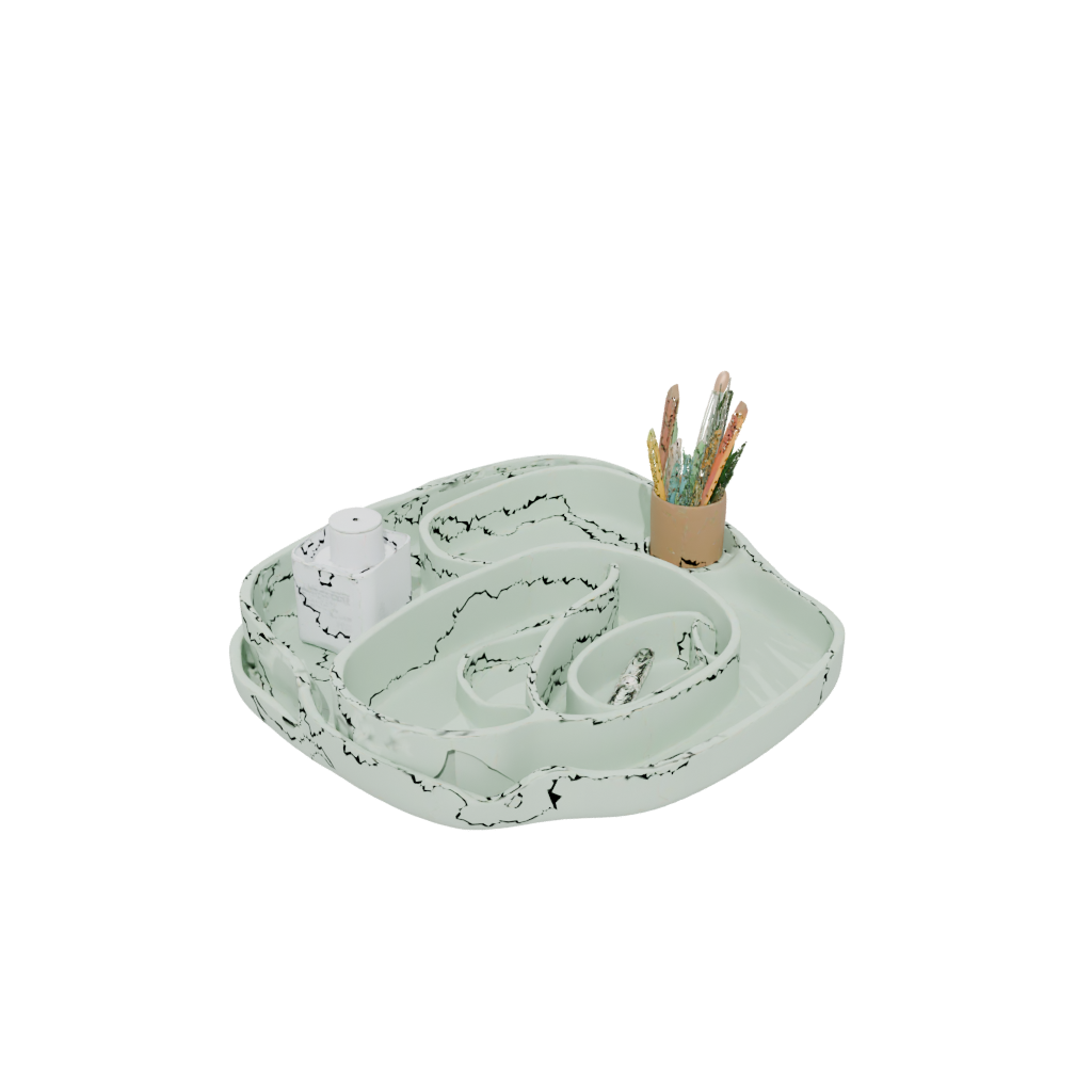 Glow Organic Desk Tidy Tray — home decor 3D print model, STL